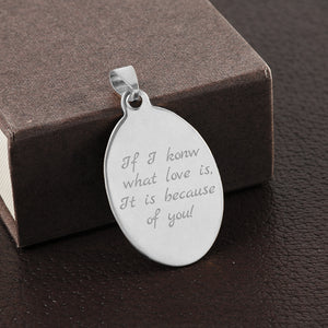 Personalized Stainless Steel Photo Necklace Gifts for Mom