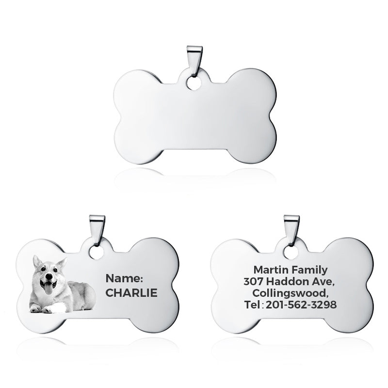 Custom Pet Necklace Stainless Steel Pet Photo Jewelry for Pet Memorial Dog Gift